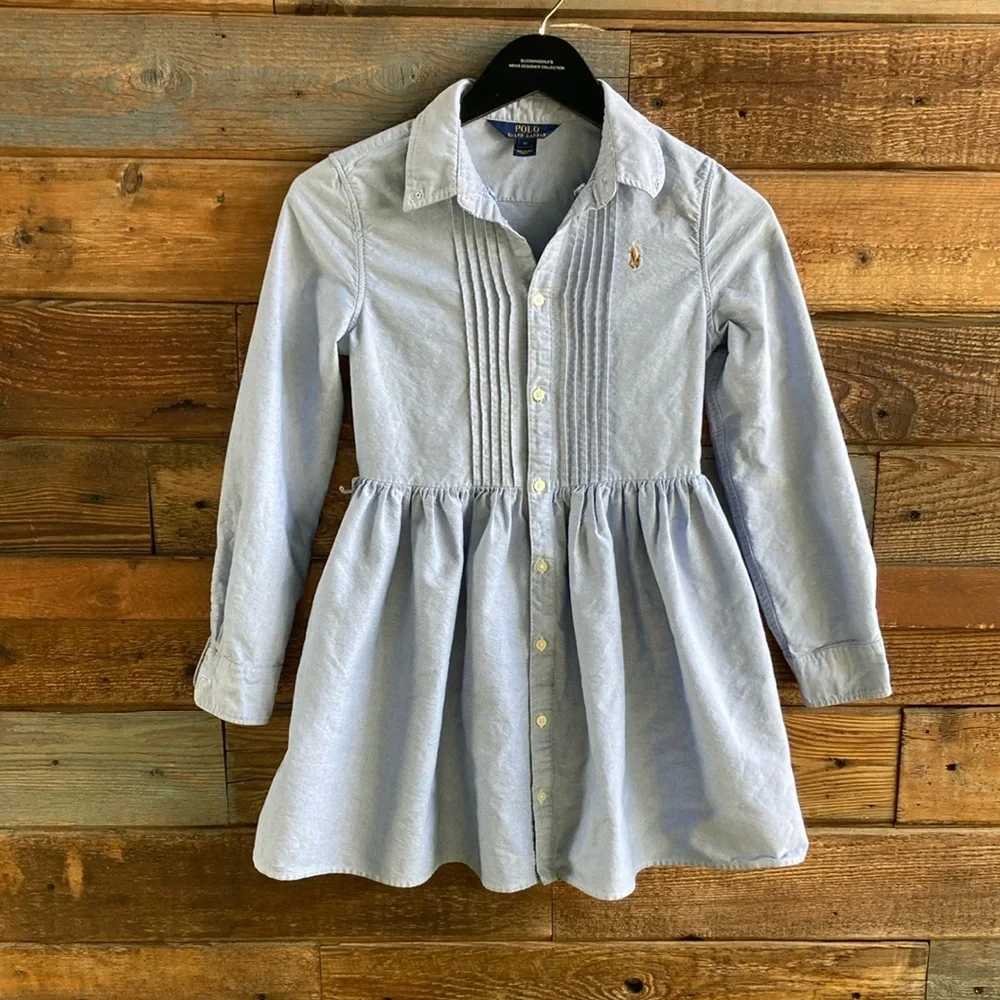 Polo Ralph Lauren Kids Blue Shirt Dress - Picture 1 of 4